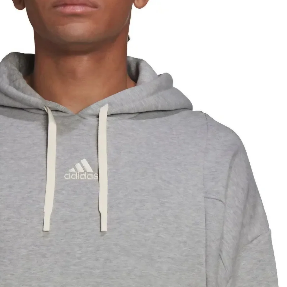 HP!❤️NWT ADIDAS Gray Pullover Logo Hoodie Men's Internal OH Fleece Lined XS - Picture 1 of 16